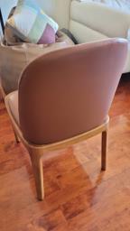 2 synthetic leather dining chairs image 2