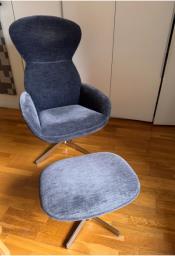 Bo Concept Reno Armchair and Footstool image 1