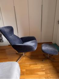 Bo Concept Reno Armchair and Footstool image 5