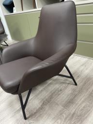 Brown Pu lounge chair comfortable seat image 3