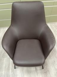 Brown Pu lounge chair comfortable seat image 2