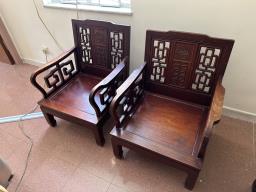 Elegant carved Chinese chair set image 2
