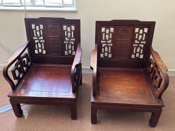 Elegant carved Chinese chair set image 4