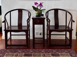 Elm Chinese Chairs  Coffee Table Set image 1