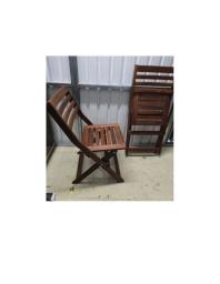 Foldable wooden chairs brown image 1
