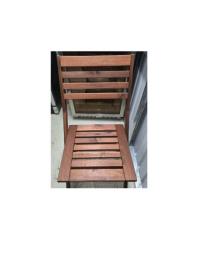 Foldable wooden chairs brown image 2