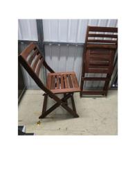 Foldable wooden chairs brown image 1