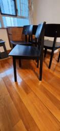 Four 4 black dining table chairs image 1