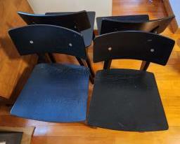 Four 4 black dining table chairs image 2