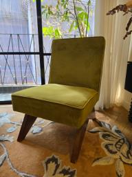Green velvet chair image 1