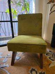 Green velvet chair image 2