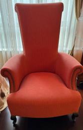 High Backed Red Armchair image 1