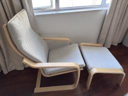 Ikea Poang Armchair and Footstool image 3