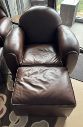 Lanceros Leather Club Chair  Foot Stool image 5