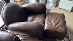 Lanceros Leather Club Chair  Foot Stool image 6