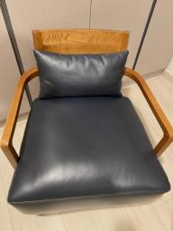 Leather  Wood Armchair image 3