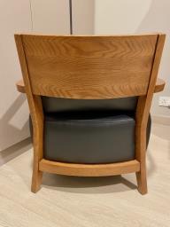 Leather  Wood Armchair image 2