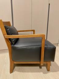 Leather  Wood Armchair image 5