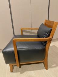 Leather  Wood Armchair image 4