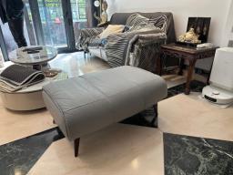 Natuzzi Grey Sleek Ottoman image 1