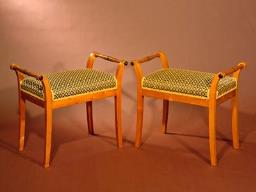 Pair of swedish Biedermeier stools image 1