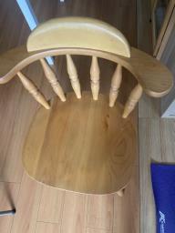 Solid wood swivel chair image 4