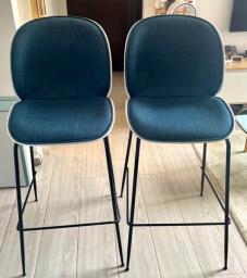 Stockroom Barchairs x2 - Blue  White image 1