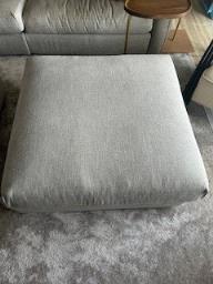 Tree Square Grey Fabric Ottoman image 1