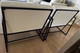 White and Black Arm Chairs Set of 2 image 3