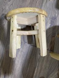 Wooden low stool image 2