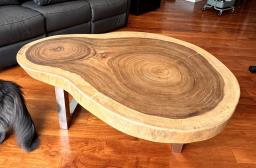 Elegant wood slice coffee table image 1