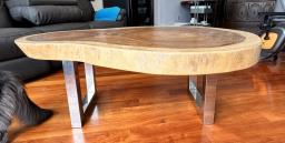 Elegant wood slice coffee table image 2