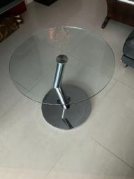 Glass and chrome swivel coffee table image 1