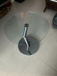 Glass and chrome swivel coffee table image 3