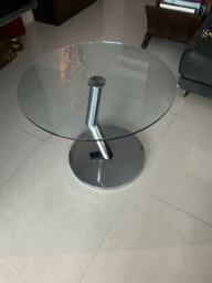 Glass and chrome swivel coffee table image 2