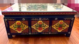 Hand-painted Solid Wood Coffee Table image 1