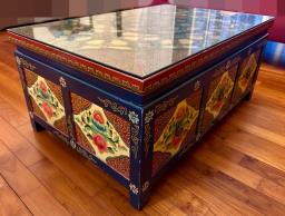 Hand-painted Solid Wood Coffee Table image 2