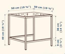 Ikea glass top square coffee table image 3