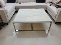 Italian White Marble Coffeeside Table image 1