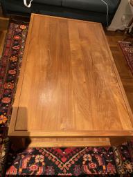 Large English hardwood coffee table image 1
