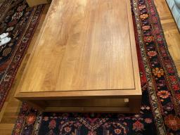 Large English hardwood coffee table image 5
