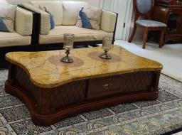 Marble top Solid Ash wood Coffee table image 1