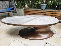 Oval ceramic marble coffee table image 1