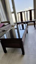 Rosewood coffee table  with 2 chairs image 1