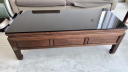 Rosewood coffee table  with 2 chairs image 3