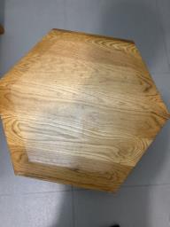 Solid oak hexagon coffee table image 6
