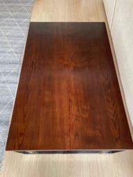 Wood  stainless steel coffee table image 3