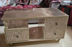 Wooden Coffee Table with Drawers image 1