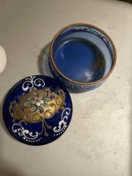 Glass hand painted container image 1