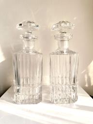 Vintage crystal decanters pair 2 pcs image 1